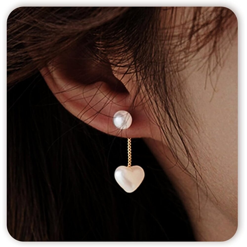 Women's Ear Climbers Earring Silver Bow Drop Jewelry, Freshwater Pearl Bridal